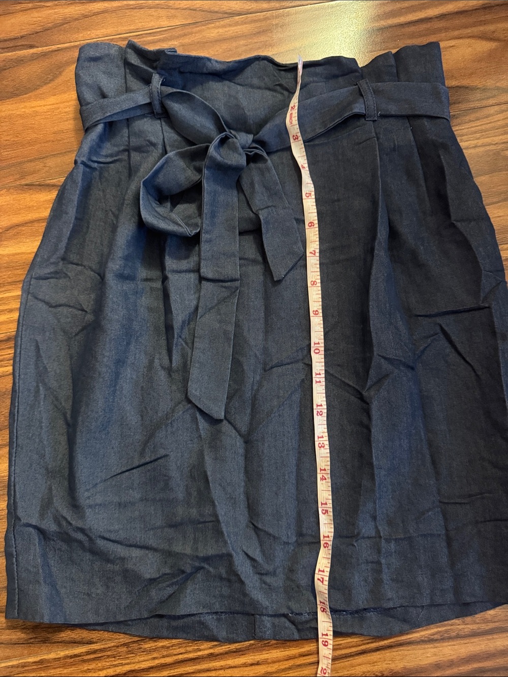Bar III Dark Blue Paperbag Tie-Waist Pencil Skirt - Picture 6 of 6